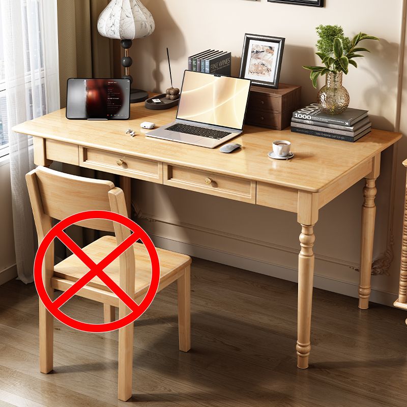 Chalk/Dove Grey/Ink Rectangular Lumber Office Desk with Compartment in a Classic Style