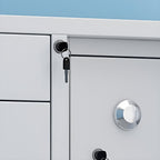 Art Deco Steel Frame Cabinet with Door in White for Home Or Office