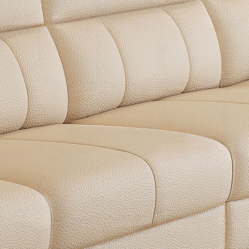 Contemporary Modern Solid Color Water Resistant Standard Sofa in Off-White, 4-seater/for 3 with 4 Pillows/3 Pillows