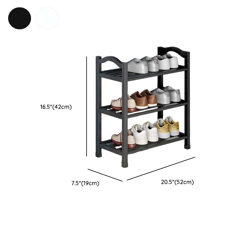 Art Deco Polymerized Material Rectangle Shoe Rack with 5/4/3 Shelves, Floor Mounted for 1-20 Pairs in Bedroom