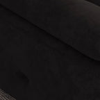Standard Sofa in Midnight Black Soft-pile Fabric with 3 Pillows