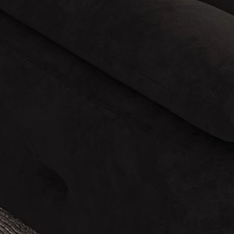 Standard Sofa in Midnight Black Soft-pile Fabric with 3 Pillows