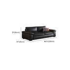 Contemporary Modern Solid Color Scratch-durable Standard Sofa in Midnight Black, Seats 4/3 with 2/3 Pillows