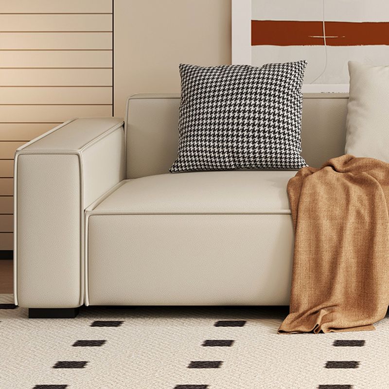 Drawing Room Standard Sofa in Dark Gray/Coffee/Off-White with Armrest and 4 Pillows
