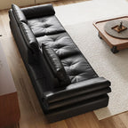 Modish Solid Color Stain Resistant Standard Sofa/Loveseat in Black, for 2/3-Seater/4-Seater