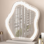 Modish Standard/Small Vanity Set with Laminate Table Top, White Chair, 2 Drawers/1 Drawer, and Light Up Mirror