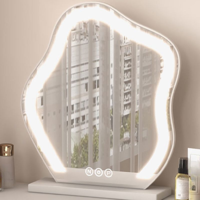 Modish Standard/Small Vanity Set with Laminate Table Top, White Chair, 2 Drawers/1 Drawer, and Light Up Mirror