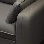 Trendy Solid Color Water Resistant Standard Sofa in Grey/Cerulean/Amber Color with Arm, Seats 3 with 2 Pillows