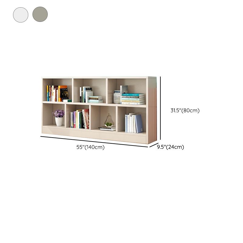 Modern Horizontal/Vertical Cubes Storage in Wood with Closed Back and 3-Shelf/4 Shelves