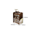Modern Simple Style Narrow Sideboard with Hutch, 2 Shelves, Engineered Wood Countertop, and 2 Doors