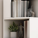 Modern Simple Style Nook Decorative Cabinet with 7/6/5 Exterior Shelves, Laminate Countertop in Light Gray/Chalk/Sand