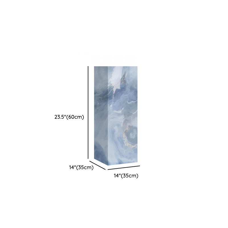 Light Blue Square Marble Pattern Stone Display Table, 30 to 39 in/20 to 29 in Height, Unfinished, Up to 19 in Size