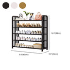 Art Deco/Glam Alloy Rectangle Shoe Rack with 6/5/4 Shelves for 1-30 Pairs in Drawing Room