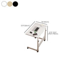 Casual Engineered Wood 1 Tier Adjustable Height Laptop Cart with Casters, Stand Vertical Installation