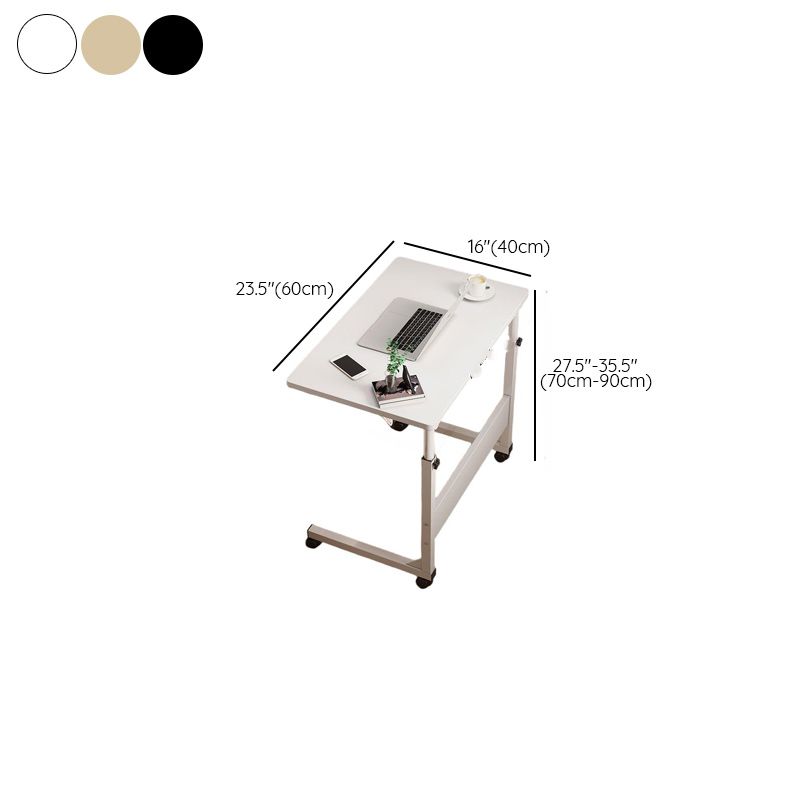 Casual Engineered Wood 1 Tier Adjustable Height Laptop Cart with Casters, Stand Vertical Installation