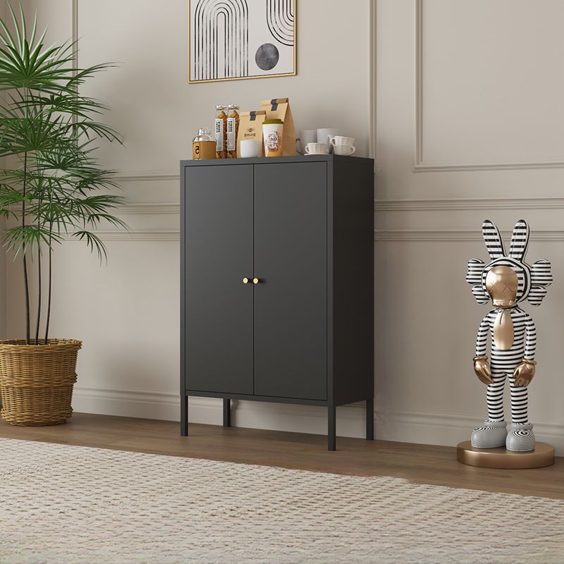Art Deco Narrow Sideboard with Larder Storage, Alloy Countertop, Flexible Shelf, and 2 Doors