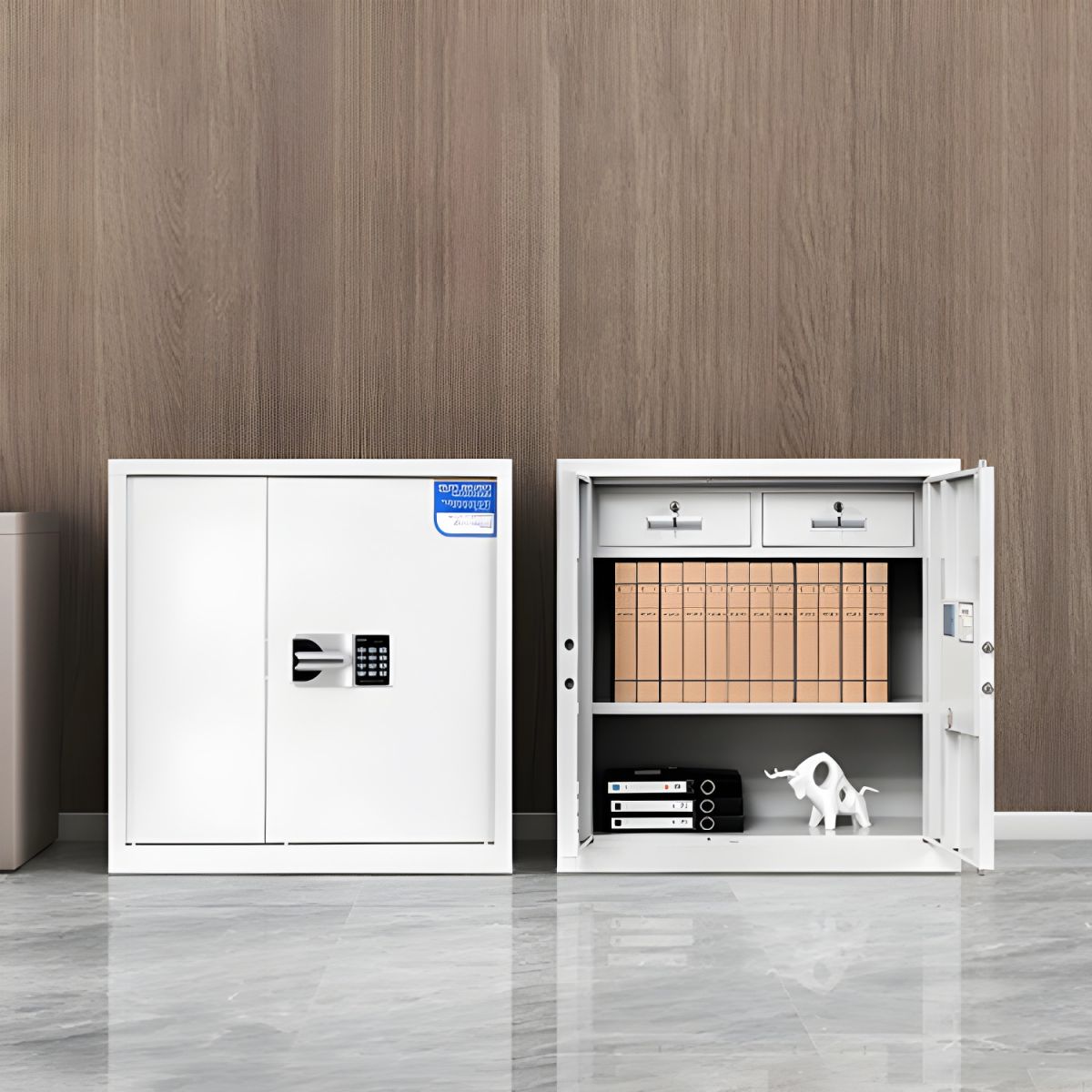 Elegant Modern Steel Filing Cabinet with Lock, Large Size & Adjustable Shelves