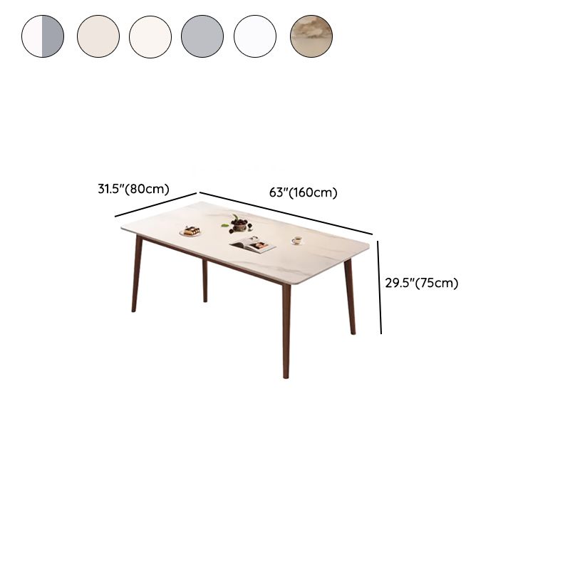 Grey/Chalk/Multiple Colour Simplistic Rectangular Dining Table with Slate Top and Fixed Table Mechanism