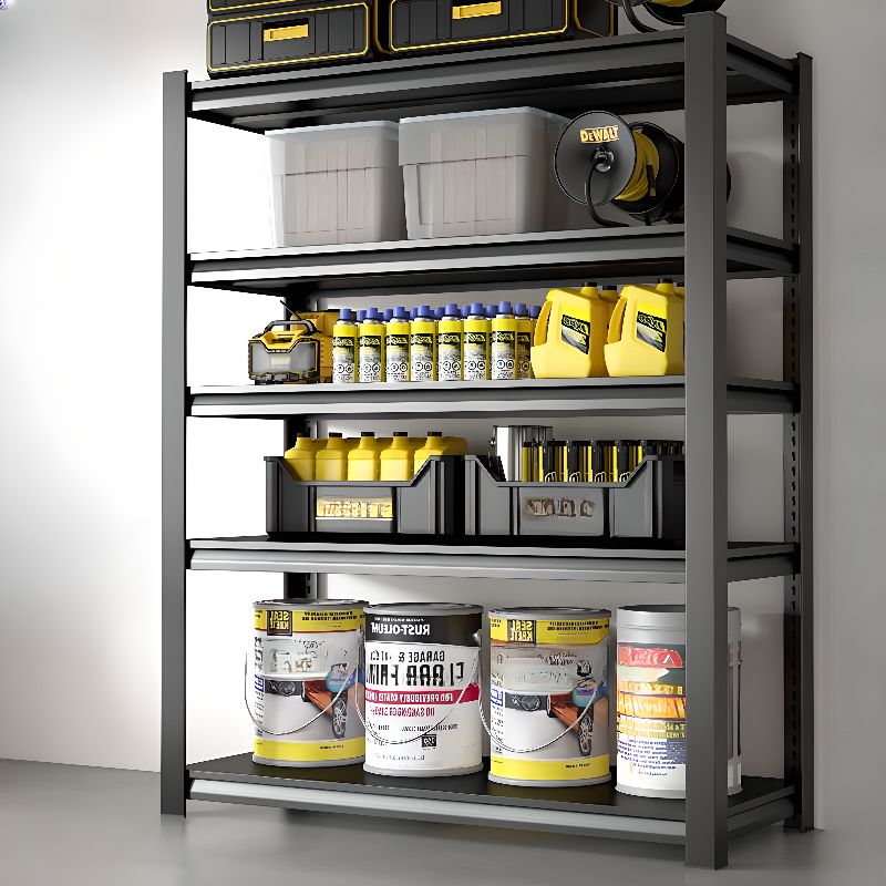 Minimalist Alloy Warehouse Storage Rack with Adjustable Shelves, Detached for General Storage