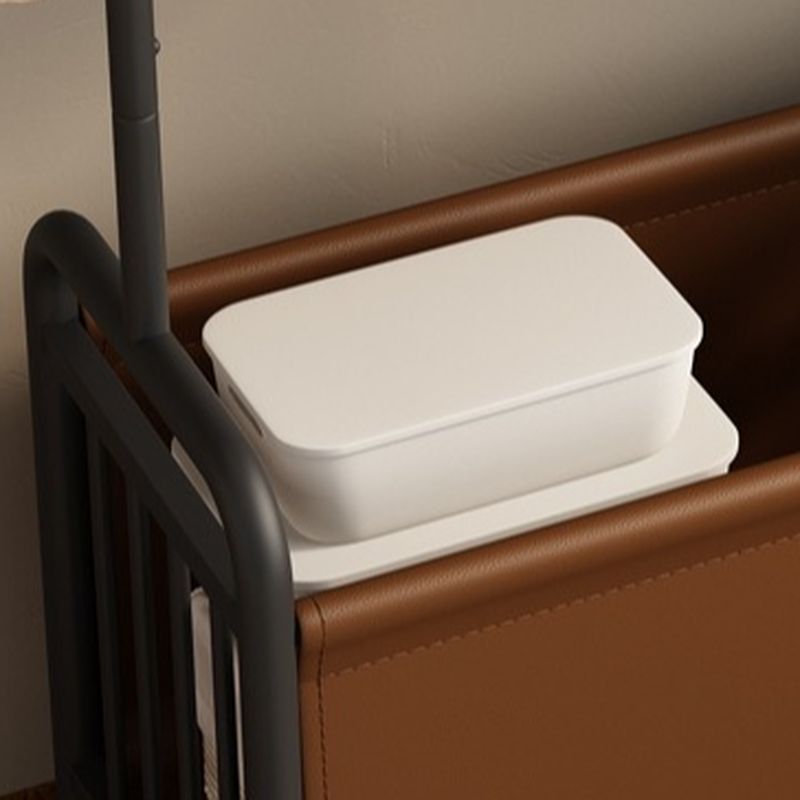 Modern Simple Style/Glam Hall Rack with Receptacle Storage, Steel Frame, 1 Basket, and Alloy Hook