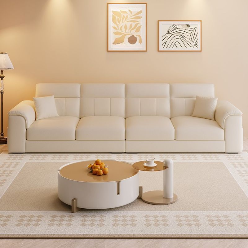 Modish Solid Color Stain Resistant Standard Sofa in Black/Light Gray/Light Brown with 6-Seater/5 Person/4-Seater Capacity and 2 Pillows