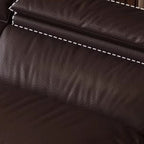 L-Shape Leather Sofa Recliner in White/Espresso/Beige with Right Hand Facing Orientation