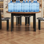 Composite Wood Dining Table with Legs, Leaf Included, Seats 8/Seating for 6, Solid+ Engineered Wood Top