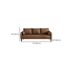 Drawing Room Sofa in Pu Leather with Cerulean/Mocha/Off-White Armrest