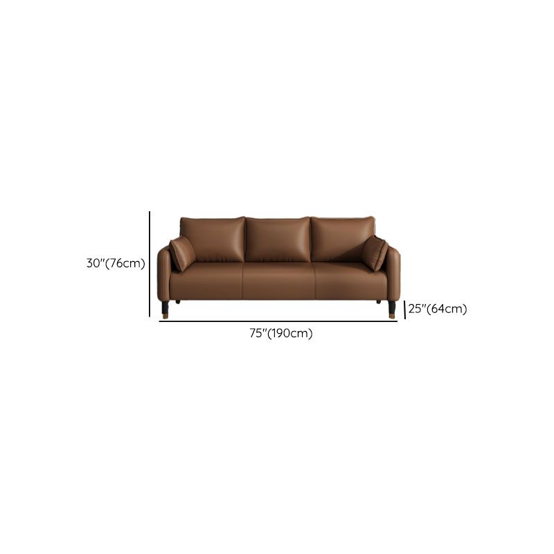 Drawing Room Sofa in Pu Leather with Cerulean/Mocha/Off-White Armrest