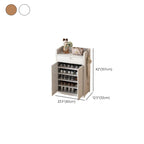 Bambusa 7-tier/6 Tiers/8-tier Shoe Displays with Horizontal Sloping Shelves and Dustproof Cover