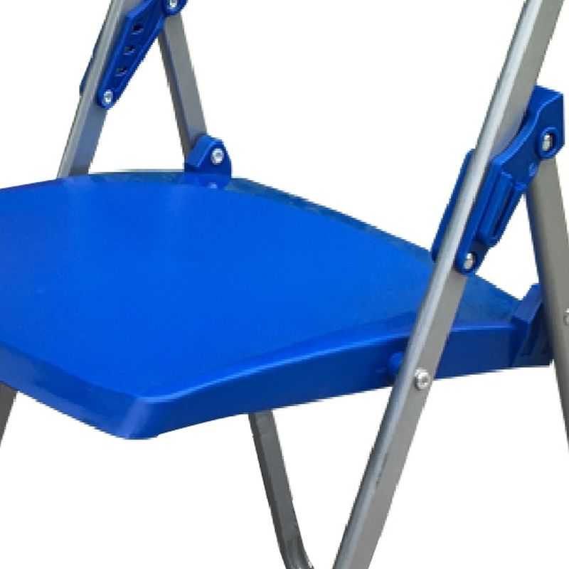 Metal Framed Foldable Solid Color Multipurpose Chair with Open Back for Tile Flooring, 1 Chair