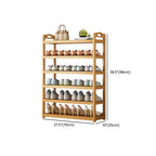 Art Deco Bambusa Rectangle Shoe Rack with Nature Finish, Featuring 4/3/5 Shelves for 21-30/11-20/1-10 Pairs in Drawing Room