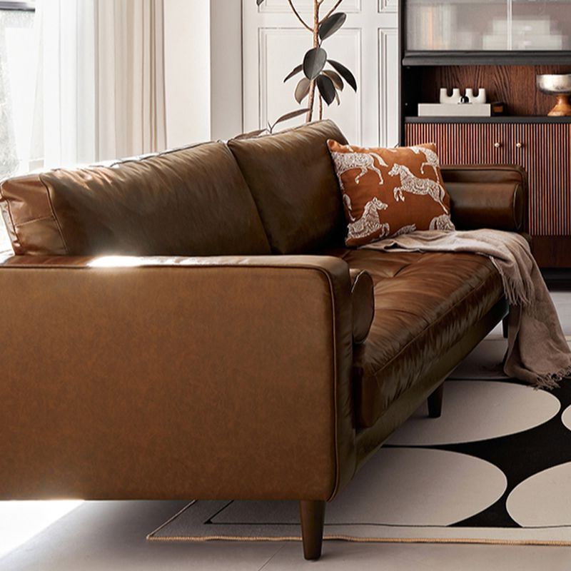 Contemporary Modern Solid Color Water Resistant Standard Sofa/Single Sofa in Sepia for 5/4-seater/for 3 with 2 Pillows/1 Pillow