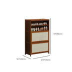 Tan Bamboo 9 Tiers/7 Tiers/5 Tiers Storage for Shoes with Dustproof Cover