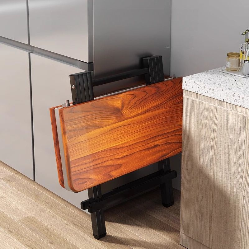 Trendy Folding Square/Rectangle Bi-fold Table in Midnight Black/White, Scratch-shielded with Manufactured Wood Top