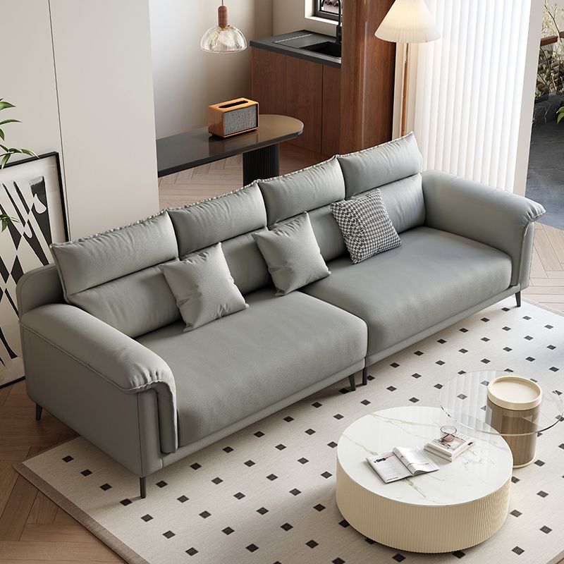 Standard Sofa in Pu with Light Gray/Sand/Off-White Upholstery and 3 Pillows
