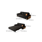 Futon Day Bed with Tufted Back in Midnight Black and Receptacle Storage