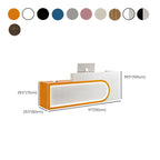 Rectangular Beige/Orange/Pink Manufactured Wood Top Reception Desk with Hutch, Keyboard Tray and Cable Management