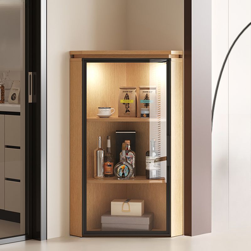 Nook Detached Accent Cabinet with Damp-proof and Scratch-immune Features, Glazed Door, Grip Bars, and Midnight Black/Chalk/Sepia Top