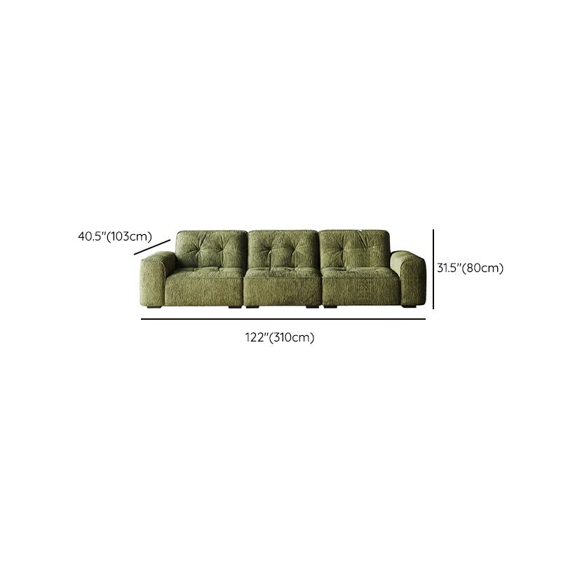 Modish Solid Color Stain Resistant Standard Sofa in Emerald Green, 3-Seater for 2