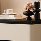 Ivory Modish Nightstand With Drawer Organization Featuring Laminate Countertop