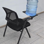 Trendy Metal Frame Space-saving Training Chair/Side Chair with Exposed Back and Armrest for Tile Flooring