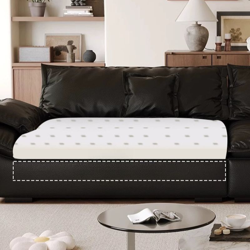Contemporary Modern Solid Color Stain Resistant Standard Sofa/Single Sofa in Midnight Black with Seats 4/Seats 3/2-seater and 2 Pillows