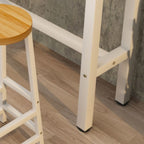 Simplistic Pub Table with Lumber Top and Trestle Base in Natural Finish, Rectangle Shape with Foot Pedestal