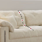 Drawing Room Standard Sofa in Midnight Black/Light Gray/Off-White with Armrest and 3 Pillows