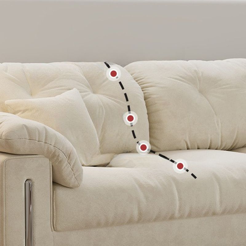 Drawing Room Standard Sofa in Midnight Black/Light Gray/Off-White with Armrest and 3 Pillows