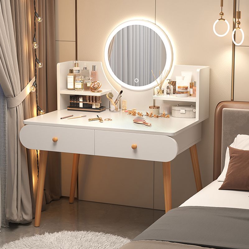 Modern Simple Style Standard Lumber Vanity Set with Mirror Lights & Drawers