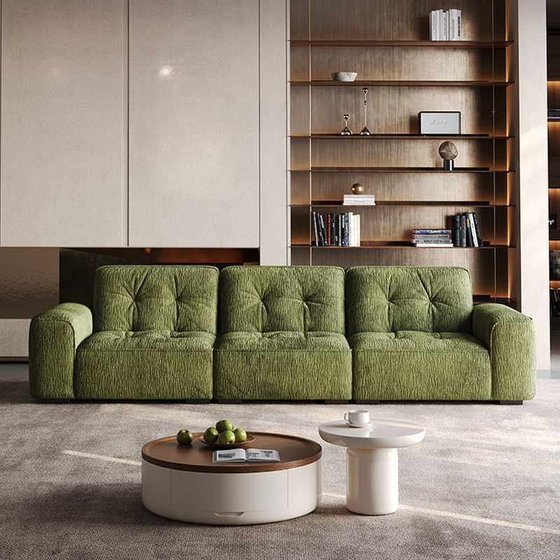 Modish Solid Color Stain Resistant Standard Sofa in Emerald Green, 3-Seater for 2