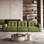 Modish Solid Color Stain Resistant Standard Sofa in Emerald Green, 3-Seater for 2