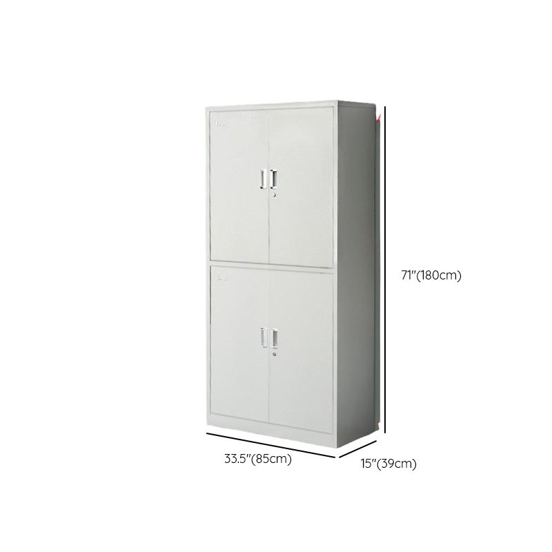 Ivory Trendy Alloy Supplies Cabinet with Locker, Adjustable Shelving, Locking Door, and 1-Wide Compartments